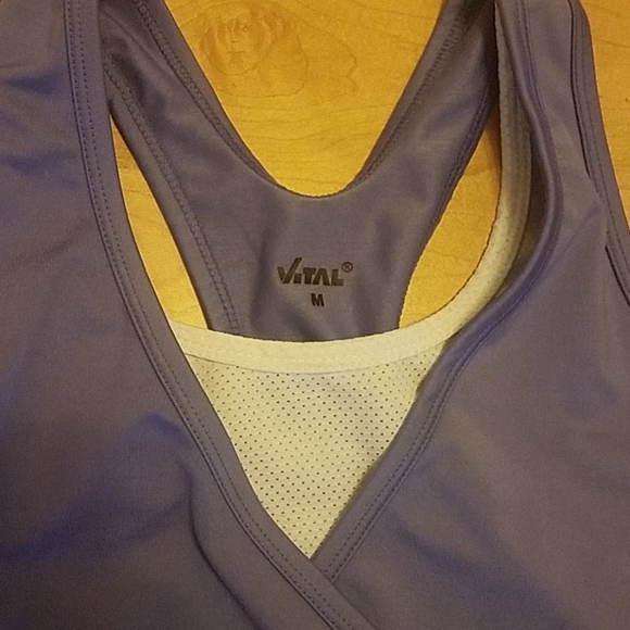 Purple & white Sports Bra M - Picture 2 of 3